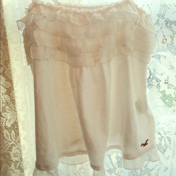 White ruffle tank