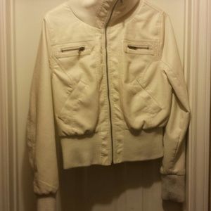Creme leather jacket