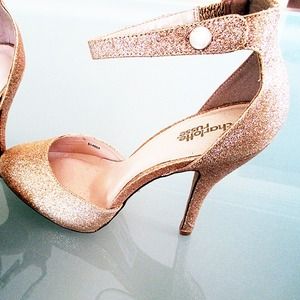 Charlotte Russe Shoes - Gold Glitter Heels Charlotte Russe Shoes - Gold Glitter Heels