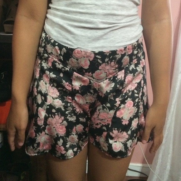 Trying on the shorts