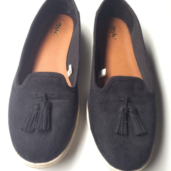 Mossimo Supply Co. Shoes - black faux suede tassel flats