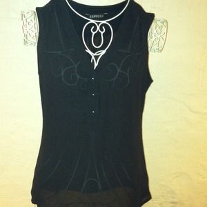 Black semi sheer top