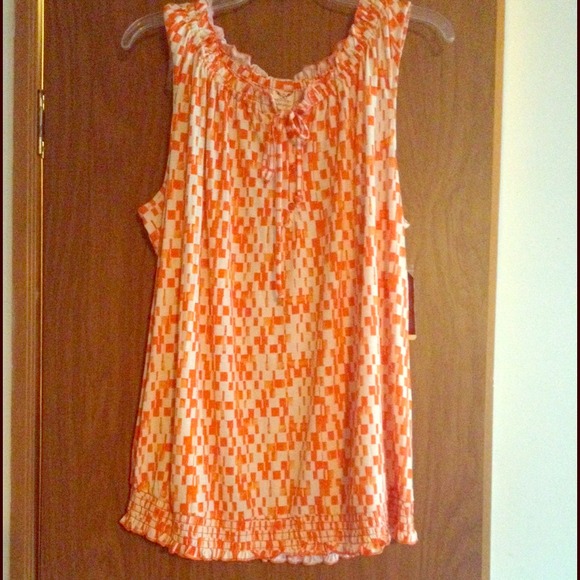 Orange and White Tank Top