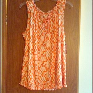 Orange and White Tank Top