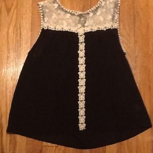 Semi sheer black top