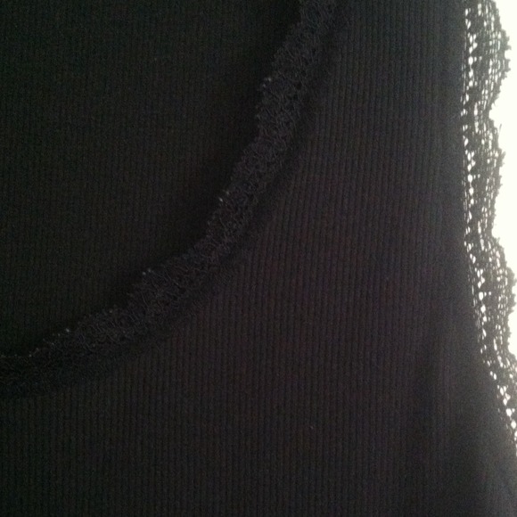Black Lace Ribbed Tank - Picture 2 of 3