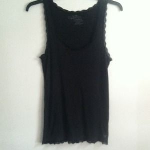 Black Lace Ribbed Tank