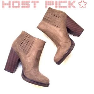 Zara | Army Green Wooden Heel Ankle Booties