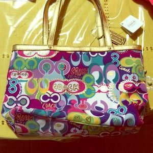 Coach handle tote