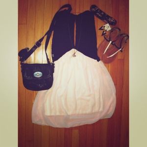 Pink and black dress