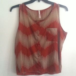 Orange printed sleeveless top