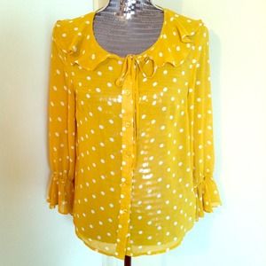 Yellow polka dot blouse