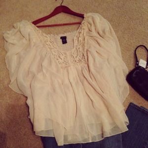 Victoria Secret's peasant ivory flow top