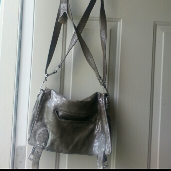 theyskens theory silver leather messenger bag - Picture 2 of 4