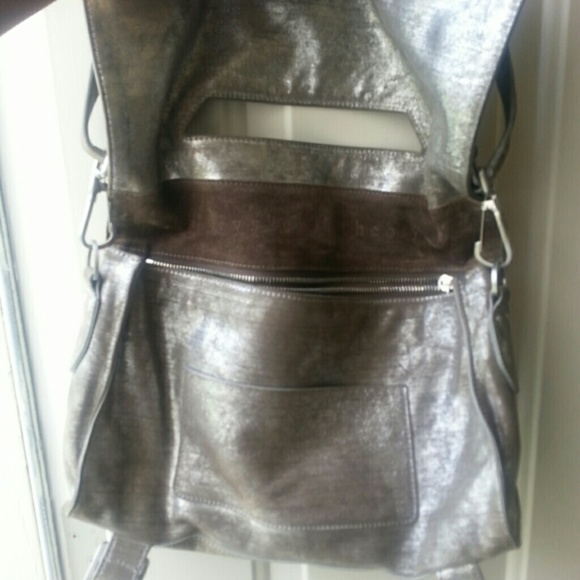 theyskens theory silver leather messenger bag - Picture 3 of 4