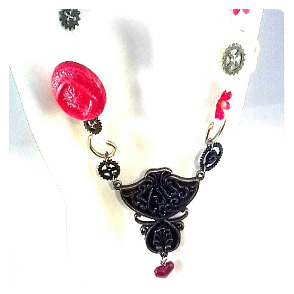 The Nicole-Boho Bronze and Red Statement Necklace