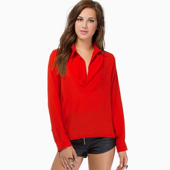 Tobi Tops - Red open vixen blouse