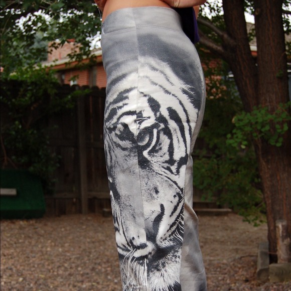 Bebe White Tiger pants