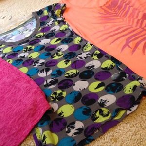 3 vibrant tops! $7 each or $15 for all 3!