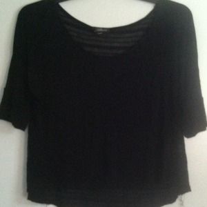 Black see through striped top