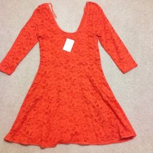 NWT Orange Free People Lace Dress