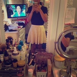 Yellow lace skirt