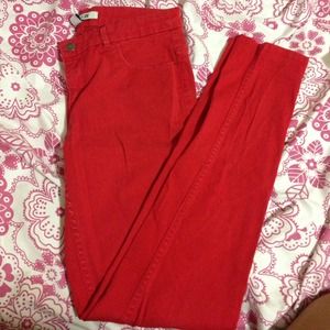 Red Forever 21 jeans.