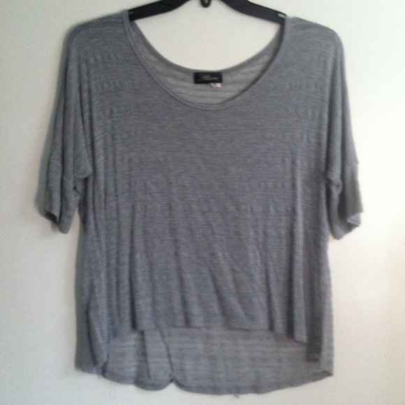 Grey see through striped top - Picture 1 of 1