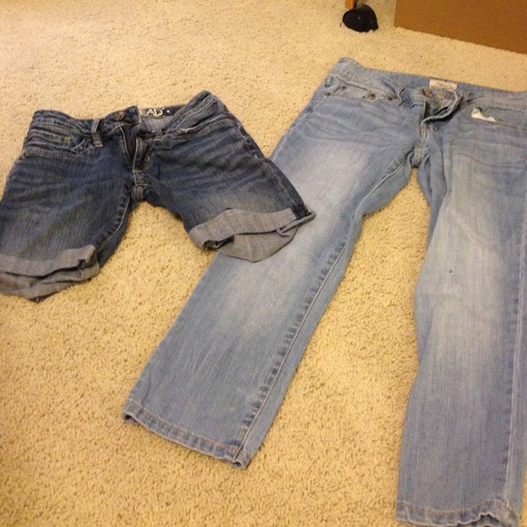 1 pair jean shorts & 1 capris! - Picture 1 of 3