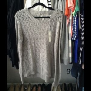 Gray Crocheted LC Sweater