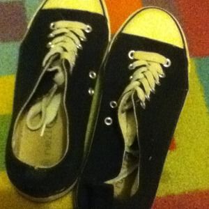 Black and white shoes