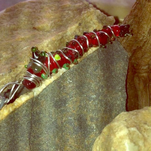 Glass caterpillar pendant