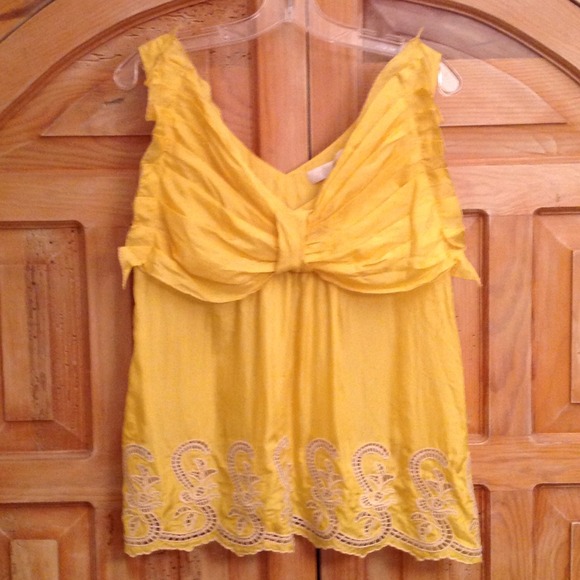 🌾Yellow Silk Blouse by MM Couture.