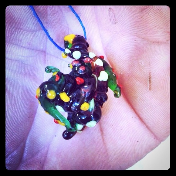 Abstract glass pendant