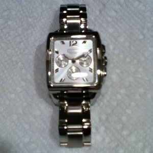 COACH Womens Square Stainless Steel Watch 14501443