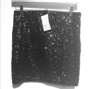 BRAND NEW H&M Black Sequin mini skirt