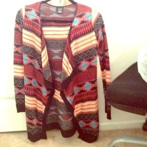 Tribal Print LongSleeve Cardigan