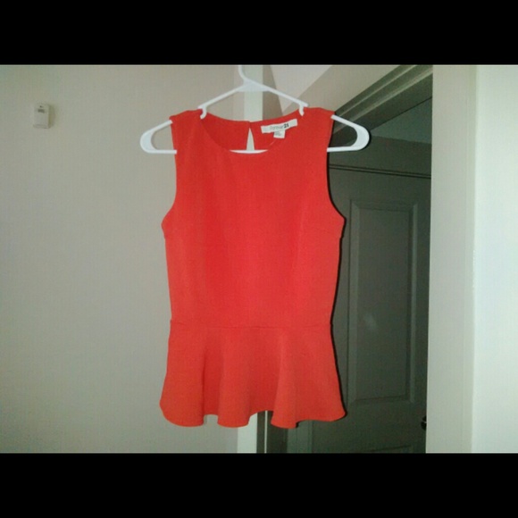 Forever 21 Tops - SOLD Forever 21 Orange Peplum Top Size Small