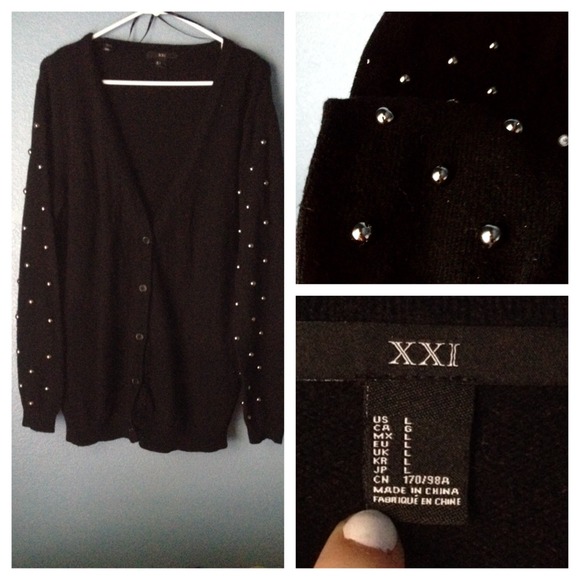 F21 Studded Black Cardigan