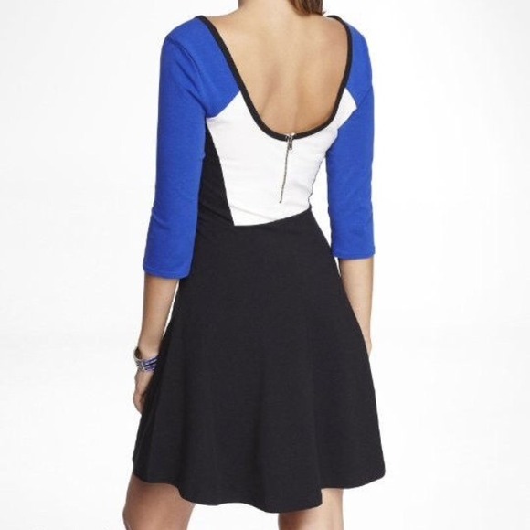 Colorblock Skater Style Dress - Picture 2 of 2