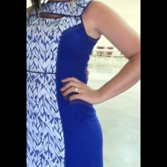 Royal Blue & white pencil dress - Picture 2 of 2