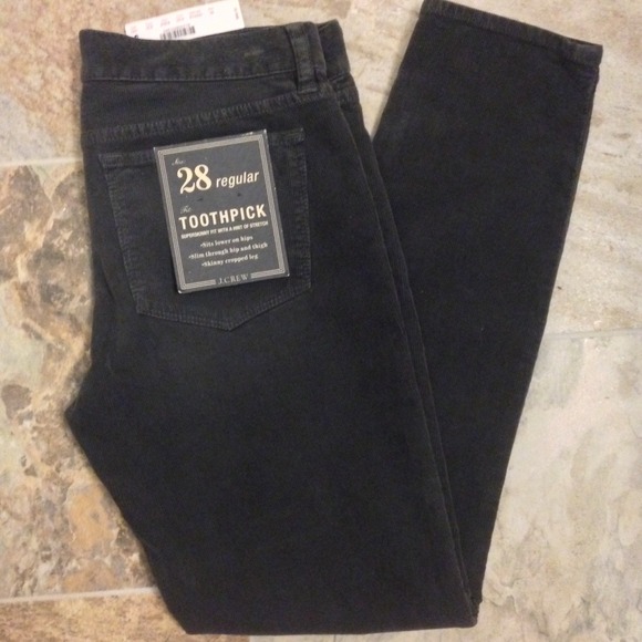 💚 J. Crew toothpick cord dark charcoal NWT