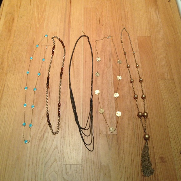 Bundle of 5 assorted long necklaces
