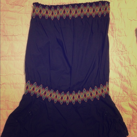 Cute black strapless romper