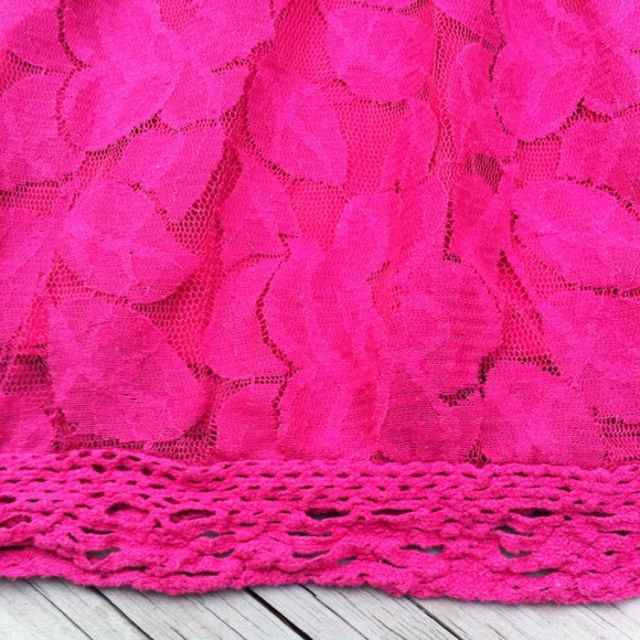 SOLD Ultra Pink lace dress S 3 types of lace! - Picture 3 of 4