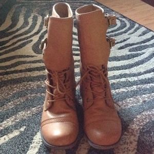 Cognac Combat Boots