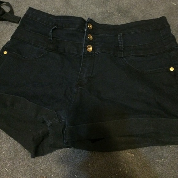 black high waisted shorts