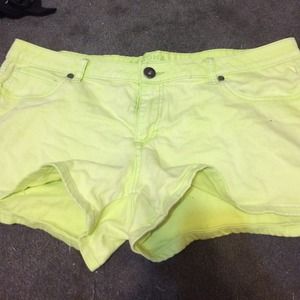 yello/green shorts. never worn