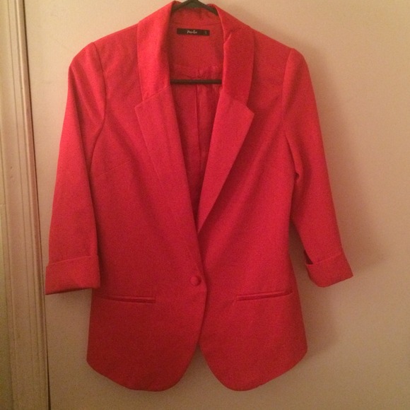 Hot pink/reddish papaya blazer