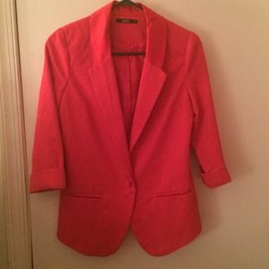 Hot pink/reddish papaya blazer